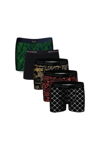John Frank Logolu Pamuklu 5'li Paket Boxer Erkek Boxer Jfbs5 Yeşil-lacivert-ssarı-sturuncu-sbeyaz