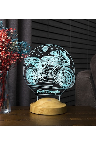 Racing Motosiklet Motor Hayranlarına Hediye 3D Led Lamba, Erkeğe Hediye, Motor GP Kişiye Özel 3 Boyutlu Lamba
