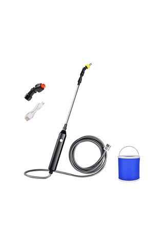 Yaleker Elektrikli Bahçe Sulama Spreyi - Çift Nozzle Toz/şerit + Genişletilebilir Demir Çubuk + 11l Çelik Sepet - Li-poly Batarya İçerir