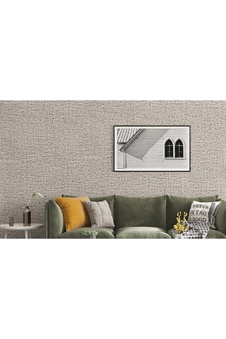 50x280 Cm 1,4m2 Keten Grisi Kendinden Yapışkanlı Duvar Kağıdı Dokulu Esnek Silinebilir