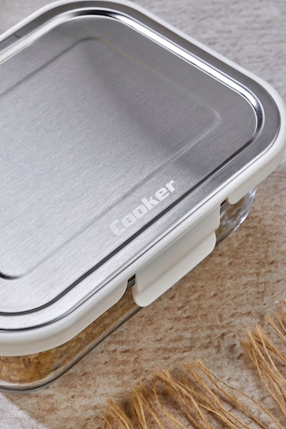 Cooker 1000 Ml Cam Saklama Kabı - Sızdırmaz, Paslanmaz Çelik Kapaklı, Gıda Saklama