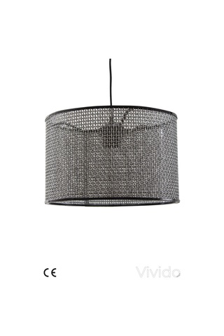 Wicker Siyah-beyaz Hasır Sarkıt Avize 38cm Siyah