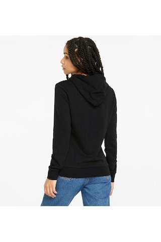 Puma Ess+ Metallic Logo Hoodie Kadın Sweatshırt Siyah Siyah