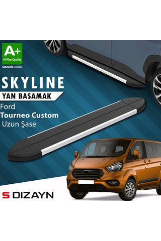 S-dizayn Ford Tourneo Custom Uzun Şase Skyline Aluminyum Yan Basamak 243 Cm 2012-2023 A+ Kalite