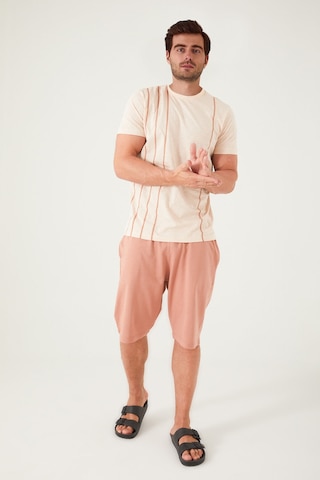 Arnetta 2509 Kısa Kol Bermuda Şort Erkek Pijama Takım Buğday Bej