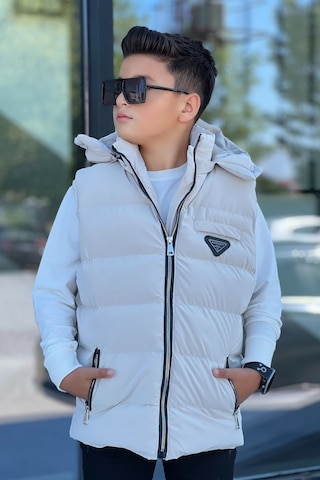 Pina Kids Erkek Çocuk Çıtçıt Kapüşonlu Nova Kumaş Şişme Yelek Ylk3026 Bej