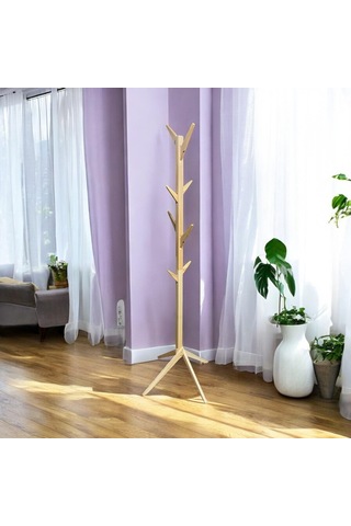 Askılık Ahşap 8 Askılı 183 Cm Sök Tak Kolay Montajlı Askılık Tornavida Diğer