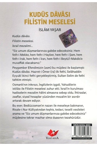 Kudüs Davası Filistin Meselesi Kod:8993 / İslam Yaşar