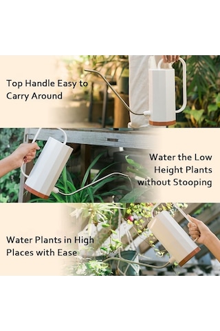 Ulzyvf Uzun Hortumlu 1.2l Plastik Sulama Kabı - İç/dış Mekan Bitkileri İçin Paslanmaz Çelik Ağızlı Modern Sulama Aleti Beyaz Beyaz