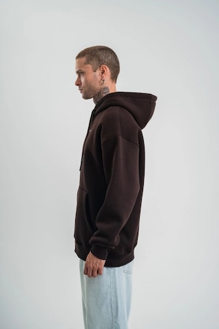 Mbb E-ticaret Erkek Nakışlı Kapüşonlu Oversize 3 İplik Pamuklu Sweatshirt Hoodie - Siyah