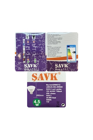 2 Adet Şavk 12volt Ac/dc 4,5w 22w Beyaz Işık 6500k Gu5.3 Duylu İğne Bacak Led Çanak Ampul