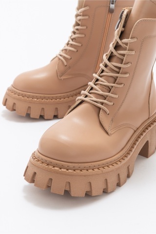 Luvishoes Tool Koyu Bej Kadın Bot Koyu Bej