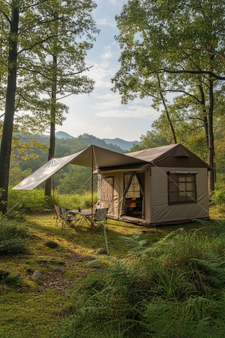 10-12 Kişilik Oxford Kumaş Şişme Çadır 350x350x250cm Su Geçirmez Pu4000+mm Haki Yeşil