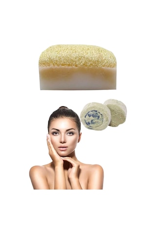 2li Set Cilt Beyazlatıcı Yüz Bakım Peeling Kabak Lifli Eşek Sütü Sabun Leke Akne Sivilce Ruşur Taşı