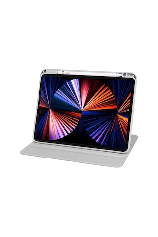 İpad Air 10.9 2022 5.nesil A2588-a2589-a2591 Uyumlu Kalem Bölmeli Dönebilen Standlı Termik Tablet Kılıfı - Lacivert - T25983