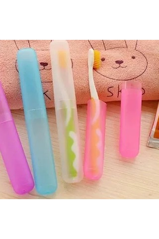 Sones Taşınabilir Seyahat Diş Fırçası Tutucu Kılıf Tüp Mini Açık Hava Yürüyüş Nefes Alabilir Diş Fırçası Kutusu Rastgele Renk