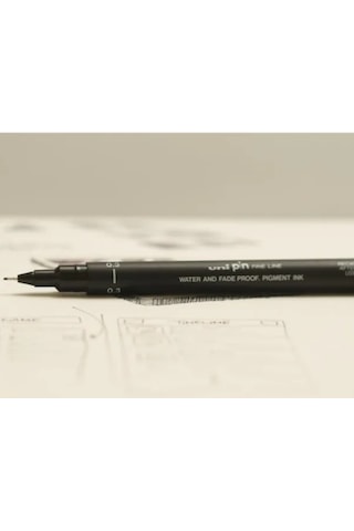 Uni-Ball Çizim Kalemi Akrilik Uçlu Fine Line Pin 0.05 MM Siyah