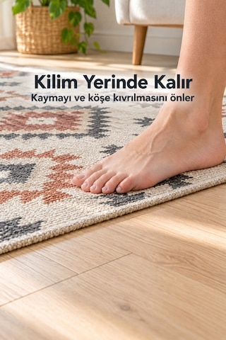 Halı Kilim Kaydırmaz Cırt Yuvarlak Yapışkanlı 5 Cm 5 Adet Koltuk Örtüsü Sabitleyici