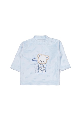 Albimini Tavşanlı Ayı Patikli 2li Pijama Takım 1-6 Ay Pijama Takımı - Mavi