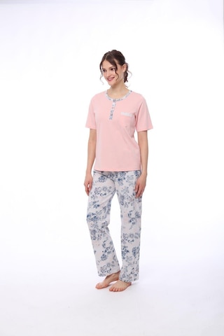 Pijadore 1444 Kadın Çiçekli Cepli Kısa Kollu Pijama Takım 001
