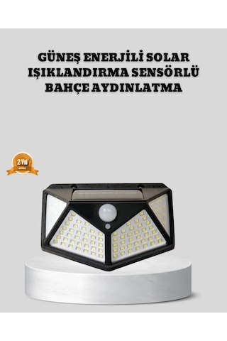 Güneş Enerjili Aydınlatma 100 Led Sensörlü Solar Dış Mekan Lamba Standart