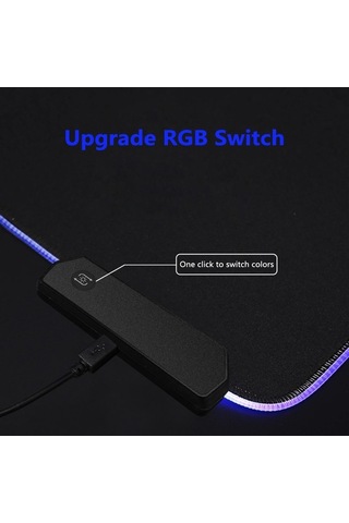 Fastbuy Rgb Işıklı Oyuncu Fare Altlığı, 14 Işık Modu, Usb, 800x300mm, Anti-kayma Taban, Kilitli Kenar, Siyah