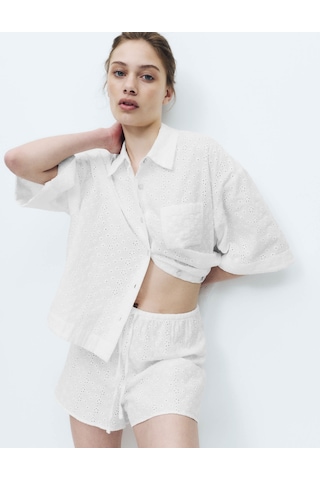 Marks & Spencer Saf Pamuklu Pijama Altı T37003485s Beyaz