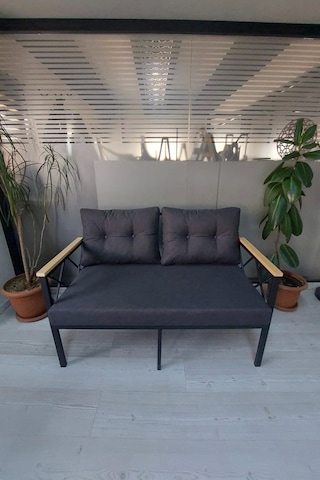Safir Balkon-bahçe-kafe Çay Seti Koltuk Oturma Takımı-oturma Grubu,ofis Koltuğu İkili Antrasit