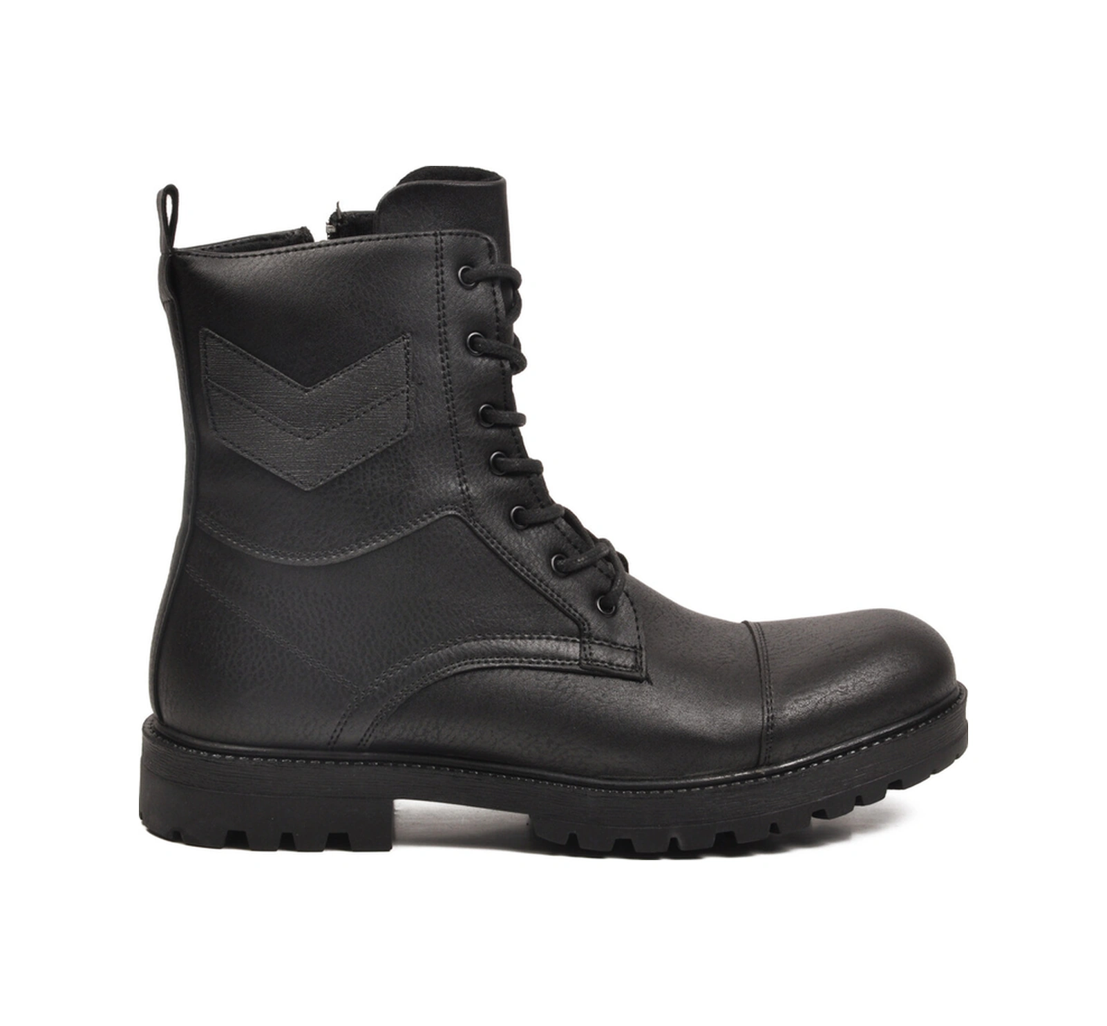 Siyah İçi Polarlı Kaymaz Bağcıklı Fermuarlı Erkek Postal Bot 347 M Siyah