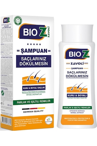 Bioz Kuru ve Boyalı Saçlar için Moringa Ekstraktlı Şampuan 400 ML