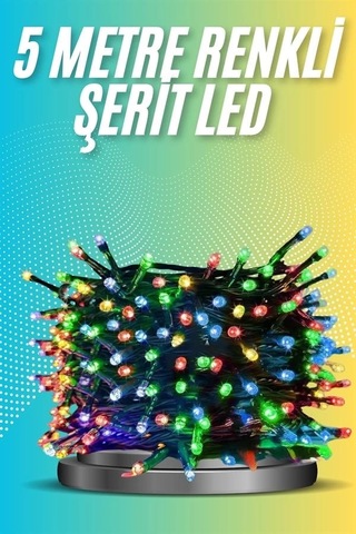 Bfs 5 Metre Renkli Led Işık Her Ortama Uygun Dekoratif Aydınlatma Çok Renkli