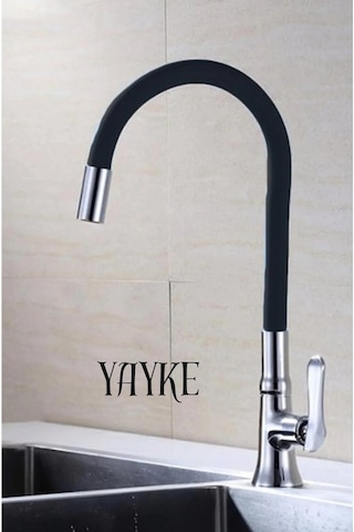 Yayke Siyah Renkli Oynar Başlıklı Musluk Batarya Başlığı Kobar