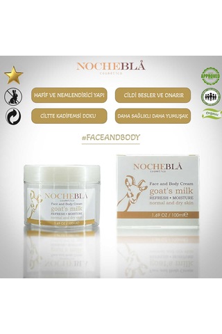 Nochebla Cosmetics Keçi Sütlü Nemlendiricili Yüz ve Vücut Kremi 100 ML