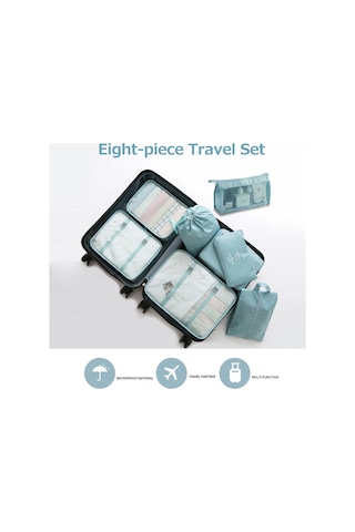 Moveevo Saklama Çantaları 8 Parça Set Seyahat Organizatörü Bavul Paketleme Seti Saklama Kutuları Taşınabilir Bagaj Organizatörü Pembe