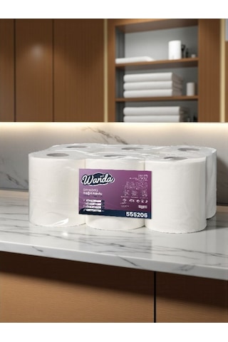 Wanda Soft Sensörlü/hareketli Kağıt Havlu 5 Kg 6'lı Paket - 2 Katlı, 21cm Yaprak Eni - 80m Rulo