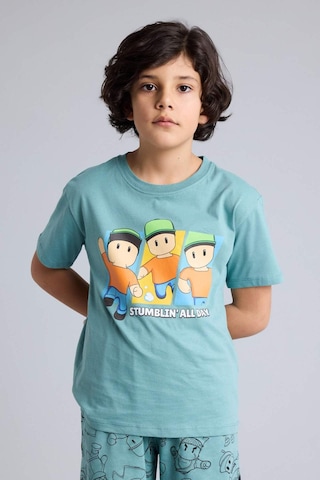 Defacto %100 Pamuklu Stumble Guys 2'li Pijama Takımı Erkek Çocuk G9087A826SM