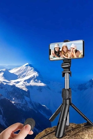 Bfs Selfie Çubuğu Tripod Kumandalı Telefon Tutucu Siyah
