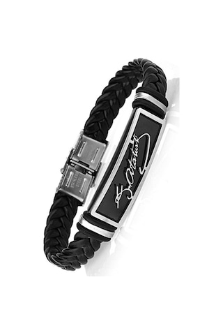Atatürk İmzalı Deri Kordonlu Çelik Bileklik scb23 Çok Renkli