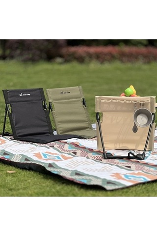 Prestigegoods Cool Camp C-y006 Alüminyum Katlanır Plaj Sandalyesi, Açık Hava Kamp Sırt Minderi, Ordu Yeşili, 68x39x40cm, 550g Haki