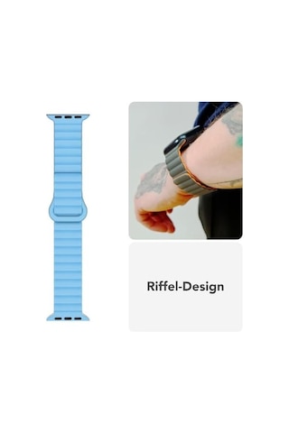 Nalıa Core Mıknatıslı Bileklik, Apple Watch Ultra/se/10/9/8/7/6/5/4/3/2/1 İle Uyumlu, Nefes Alan Silikon Halka, Oluklu Tasarım, 38/40/41/42 Mm & 42/44/45/46/49 Mm