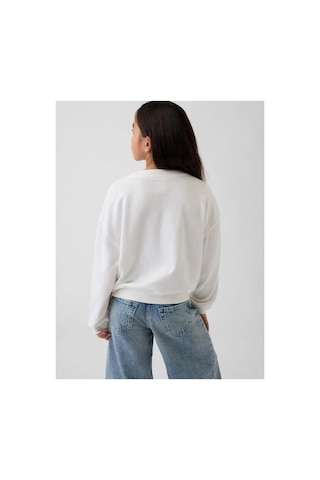 Gap Kız Çocuk Oversized Wedge Flippy-sequin Grafik Baskılı Sweatshirt beyaz