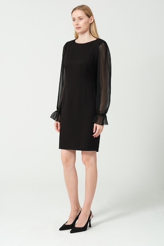 Şifon Kol Detay Mini Elbise Siyah