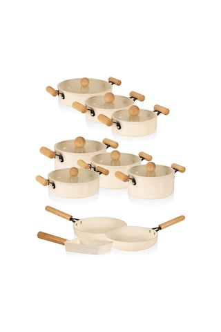 The Mia Cucina Di Mia İndüksiyon Tabanlı Seramik Tencere Seti 17 Parça Çok Renkli