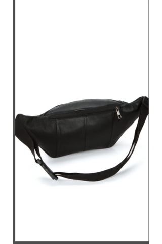 Newish Polo Hakiki Deri Bel Çantası Free Bag Siyah
