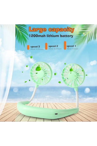 Soulader Taşınabilir Şarj Edilebilir Usb Boyun Fanı, Hafif Ve Pratik, 3 Kademeli Hız Ayarı, Kişisel Serinletici