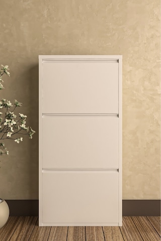 İdeal Home 3 Lü Metal Ayakkabılık Beyaz