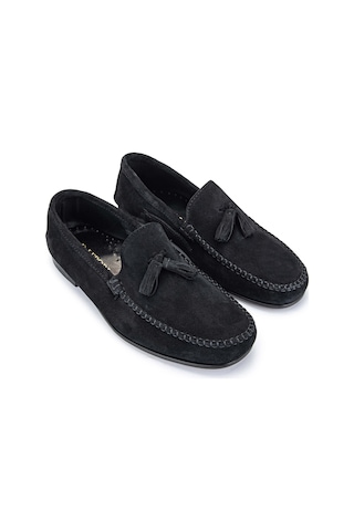 D.leporı Erkek Hakiki Deri Siyah Süet Loafer Ayakkabı 1018 06 Erk Ayk Y24 Nero Suede Çok Renkli