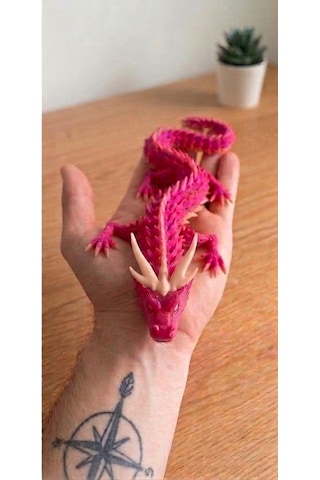 Hareketli Ejderha Figürü Pembe