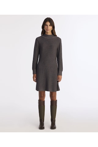 Yargıcı A Form Kayık Yaka Uzun Kol Elbise 25kkel7008x 059 Gri