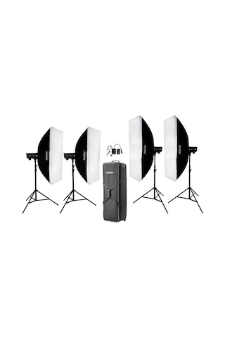 Godox Dp800 Iıı V / Dp400 Iıı V 4'lü Paraflaş Kit Led Model Lambalı
